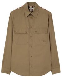 Burberry - Tropical Gabardine And Check Shirt - Lyst
