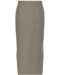 Givenchy - High-Low Hem Wool Skirt - Lyst