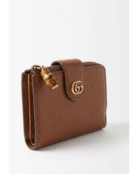 Gucci - Medium Double G Wallet With Bamboo - Lyst