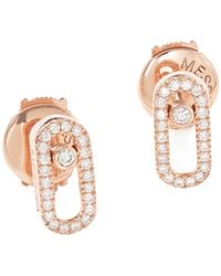 Messika - Move Uno 18-Karat Rose Diamond Earrings - Lyst