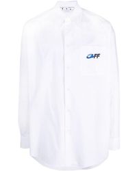 Off-White c/o Virgil Abloh - Exact Opp Logo Detailed Long-Sleeved Shirt - Lyst