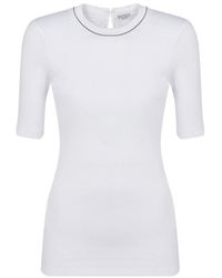 Brunello Cucinelli - Embellished Short-Sleeved T-Shirt - Lyst