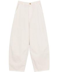 Alysi - Wide-Leg Cotton Casual Trousers - Lyst