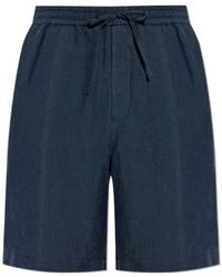 Emporio Armani - Pleat Detailed Drawstring Shorts - Lyst