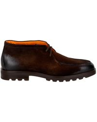 Santoni - Rock Almond Toe Lace-Up Boots - Lyst