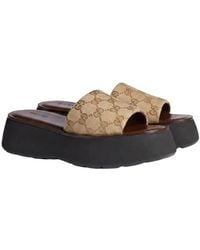 Gucci - Gg Platform Slides - Lyst