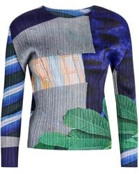 Pleats Please Issey Miyake - Pleats Please Issey Miyake City Collage Long Sleeve Top - Lyst