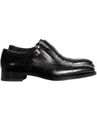 Gucci Double Monk-strap Leather Shoes in Black for Men | Lyst
