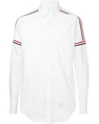 Thom Browne - Rwb Stripe Button-Up Oxford Shirt - Lyst