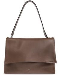 Max Mara - Logo Plaque Foldover Top Shoulder Bag - Lyst