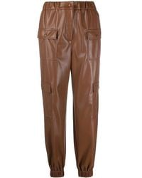 MSGM - High-Waisted Faux-Leather Cargo Pants - Lyst