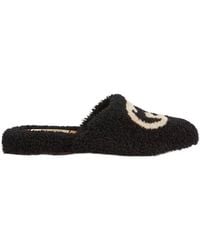 Gucci - Interlocking G Merino Slippers - Lyst