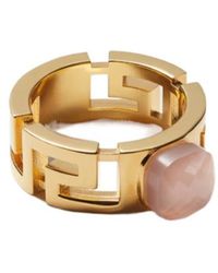 Versace - Greca Stone Ring - Lyst
