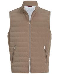 Brunello Cucinelli - Bonded Zip-Up Padded Vest - Lyst