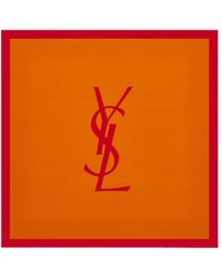 Saint Laurent - Cassandre Logo Square Scarf - Lyst