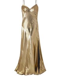 Self-Portrait - Metallic-Effect Maxi Dress - Lyst