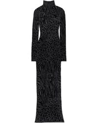Alex Perry - Devoré-Velvet Turtleneck Gown - Lyst