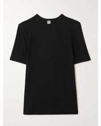 TOTEME - Ribbed Stretch-Cotton Jersey T-Shirt - Lyst