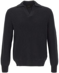 Gran Sasso - Long-Sleeve Polo-Collar Sweater - Lyst
