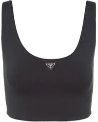 Prada - Sleeveless Triangle Crop Top - Lyst