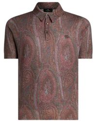 Etro - Logo Embroidered Short-Sleeved Knitted Polo Shirt - Lyst