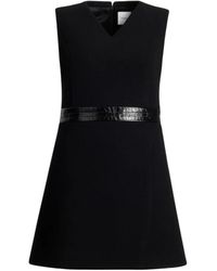 Patou - V-Neck Wool Mini Dress - Lyst
