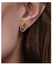 Dior - Logo Oval Stud Earrings - Lyst