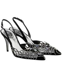 Rene Caovilla - Embellished Suede Slingback Pumps - Lyst