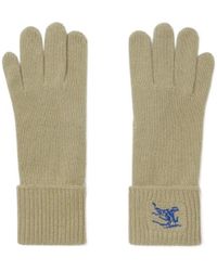 Burberry - Equestrian Knight Logo Embroidered Full-Finger Gloves - Lyst