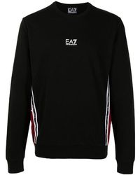EA7 - Logo-Print Cotton Sweatshirt - Lyst