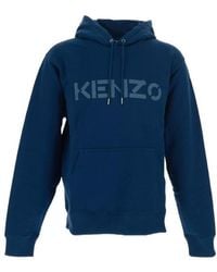 KENZO - Logo-Print Cotton Hoodie - Lyst