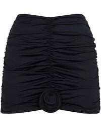LaRevêche - Lillibet Floral-Appliqué Gathered Miniskirt - Lyst