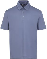 ZEGNA - Textured Cotton Polo Shirt - Lyst