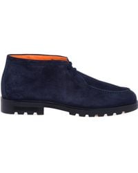 Santoni - Rock Lace-Up Suede Boots - Lyst