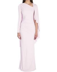 Self-Portrait - Jersey Drape Midi Dress - Lyst