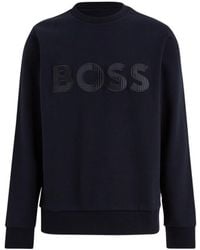 BOSS - Logo-Print Crew-Neck Sweater - Lyst