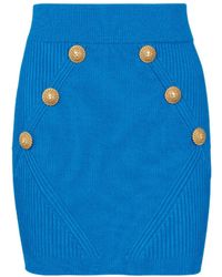 Balmain - Button Detailed Mini Knitted Skirt - Lyst