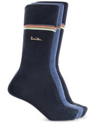 Paul Smith - Logo-Embroidered Socks (Set Of Three) - Lyst
