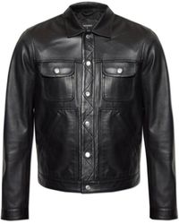 DSquared² - Leather Boxy Jean Jacket - Lyst