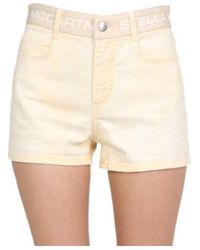 Stella McCartney - Logo Waistband Denim Shorts - Lyst