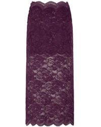Rabanne - Rabanne Floral Lace Midi Skirt - Lyst