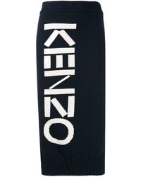 KENZO - Jacquard Logo Slim Skirt - Lyst