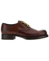 Prada - Round-Toe Lace-Up Shoes - Lyst