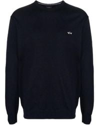 Paul & Shark - Embroidered Logo Virgin Wool Sweater - Lyst