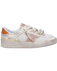 Golden Goose - Stardan Distressed-Effect Lace-Up Sneakers - Lyst