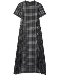 Burberry - Check Buckle Pleated Dress - Lyst