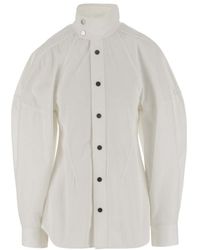 Bottega Veneta - Puff-Sleeve Button-Up Shirt - Lyst
