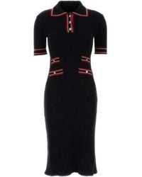 Alessandra Rich - Short-Sleeved Knitted Dress - Lyst