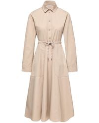 Moncler - Drawstring Waist Shirt Dress - Lyst