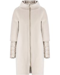 Herno - Layered-Sleeved Zip-Up Down Coat - Lyst